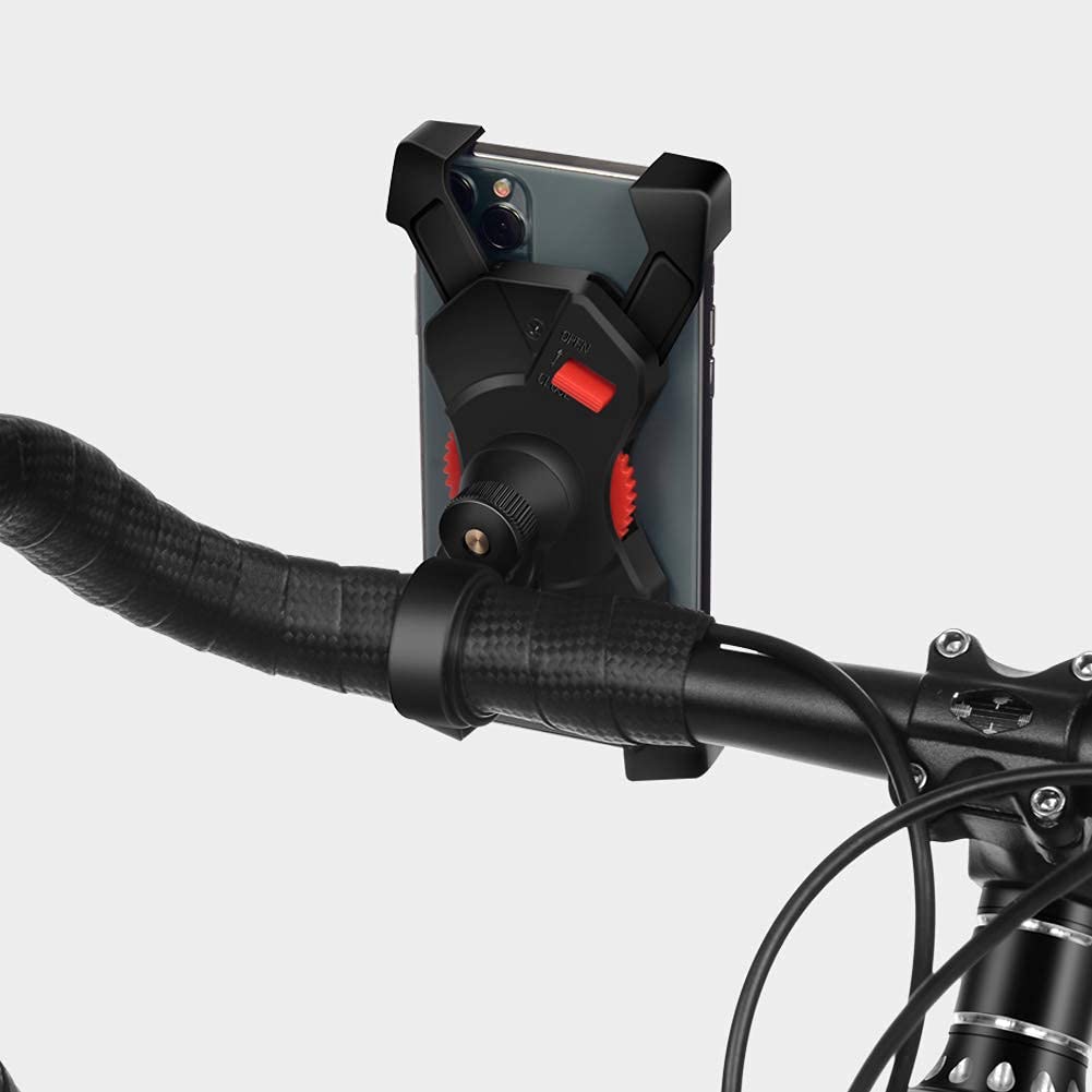Grefay Fiets Telefoonhouder Universele Fiets Motorfiets Mobiele Telefoonhouder Smartphonehouder Klem 360 Draaibaar, Voor en Alle 3,5-6,5 Inch Mobiele Telefoons