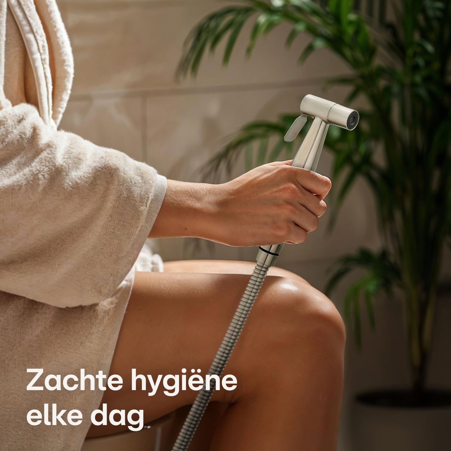 Bidet Set met Handdouche, 120 cm slang & wandhouder – Roestvrij staal – Voor standaard G1/2-aansluiting – Eenvoudige installatie