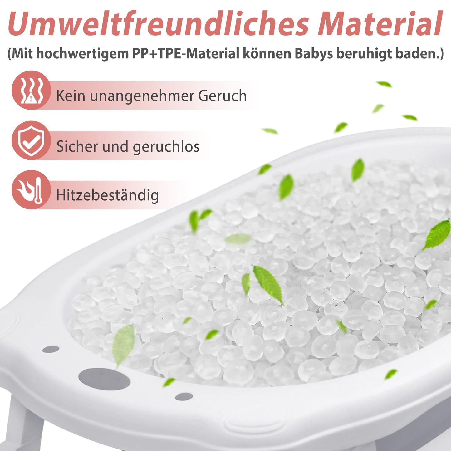 JNGLGO Babybadje, opvouwbaar, met badkussen, antislip, voor pasgeborenen en peuters, 82 x 50 x 22 cm, grijs