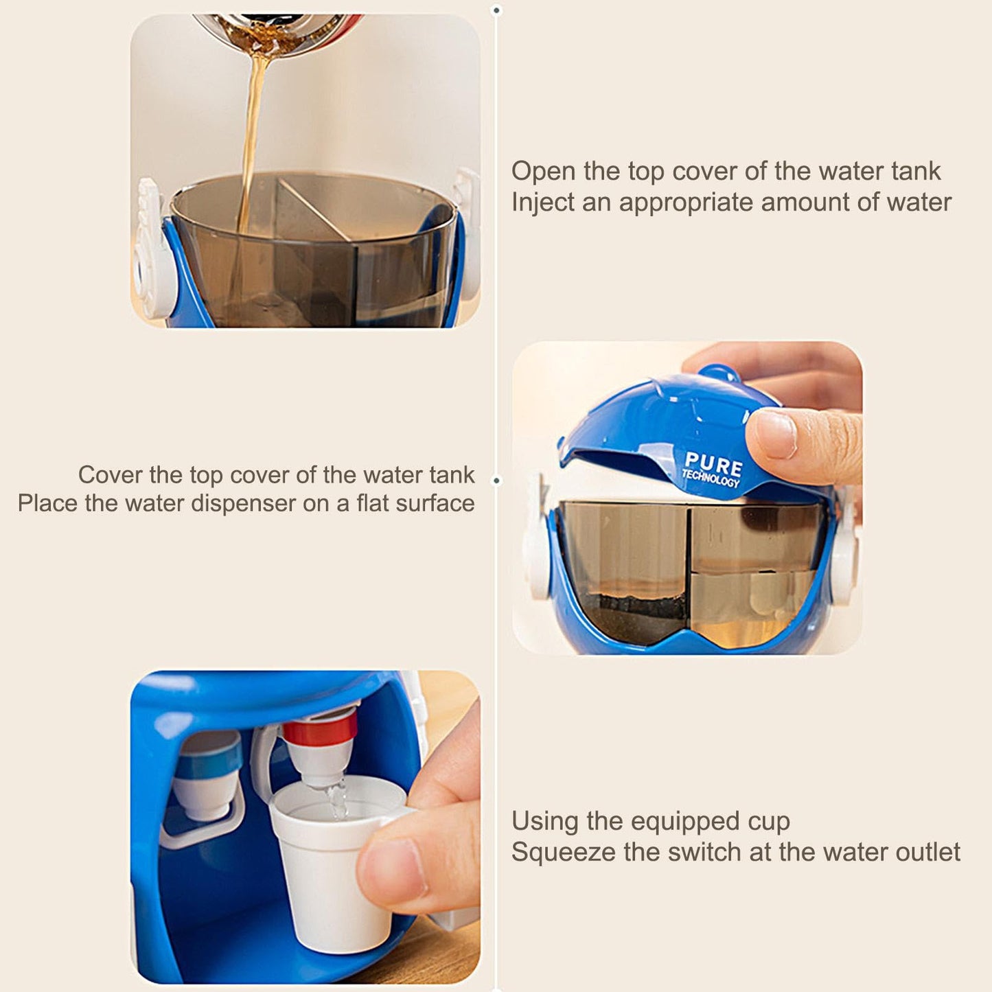 -waterdispenser voor kinderen - Robotvormig klein waterdispenserspeelgoed - Veilig en educatief cartoonwaterdrinkspeelgoed Leuk cadeau voor jongens en meisjes met Kerstmis Jomewory