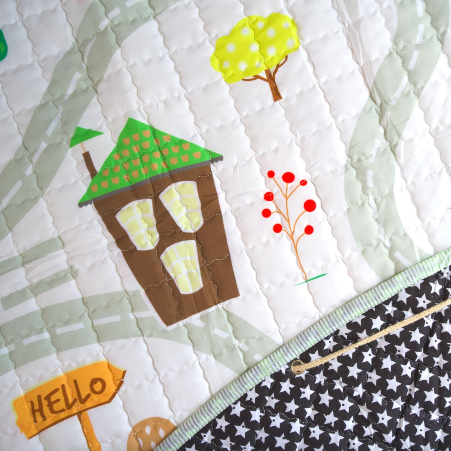 Flouer 2-in-1 Speelkleed Baby/Peuter & Kind - Speelgoed Opbergkleed - Kruipmat - Vloermat - Speelmat - Kraamcadeau - Anti slip - 150x150cm (Wit)