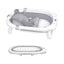 JNGLGO Babybadje, opvouwbaar, met badkussen, antislip, voor pasgeborenen en peuters, 82 x 50 x 22 cm, grijs