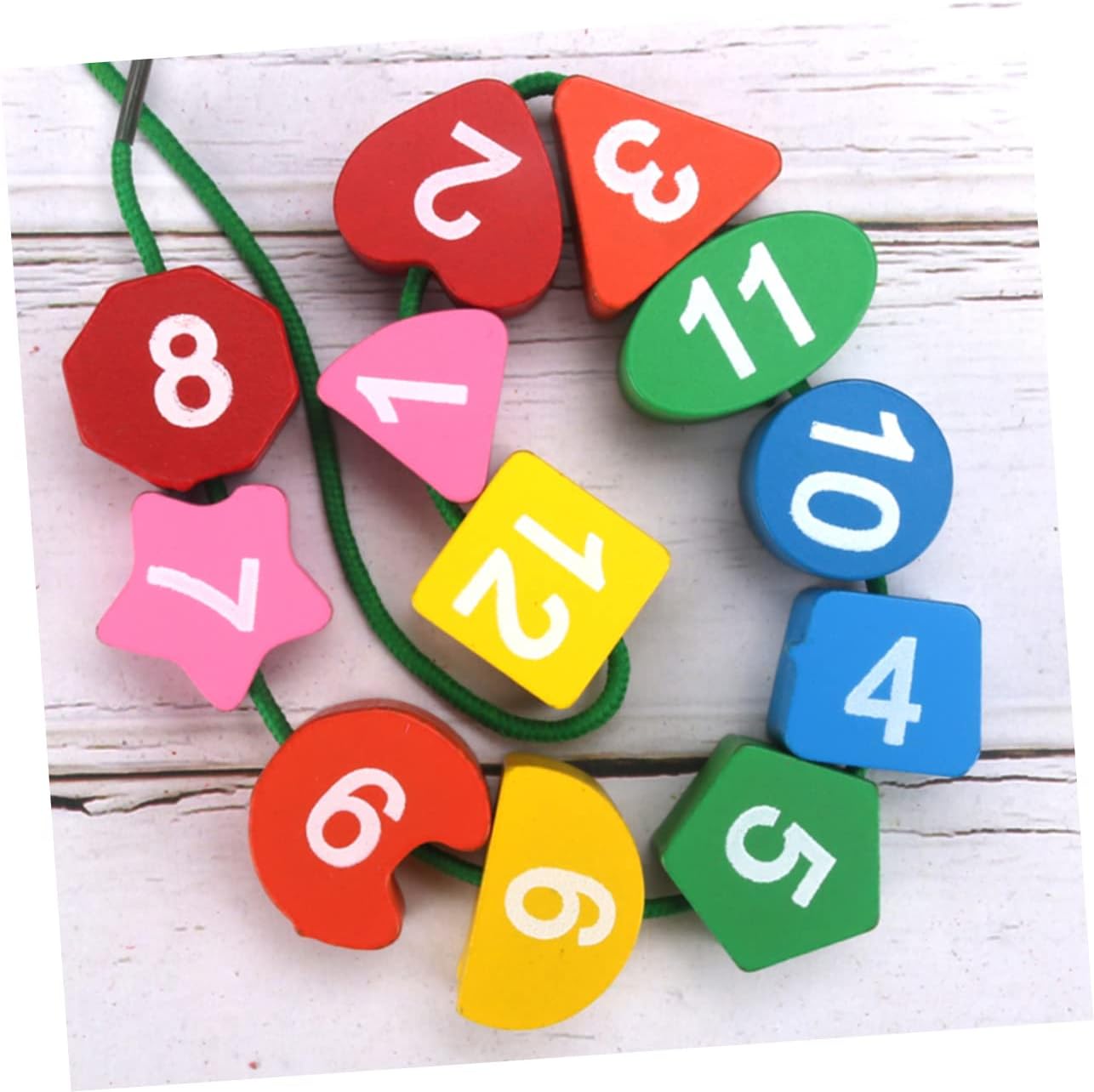 Abaodam 1 Set Speelgoed Puzzels Educatieve Puzzel Kralen Bamboe Kind Schoolspullen