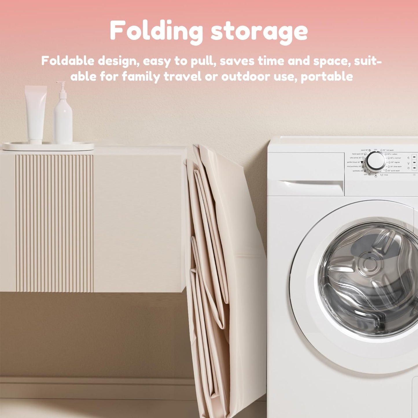 Opvouwbare badkuip voor kinderen, draagbaar kinderbad, geïntegreerde badkuip met afvoerschroef, voor thuis en op reis, dubbel gebruik, binnen en buiten, douchebak (wit)