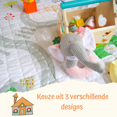 Flouer 2-in-1 Speelkleed Baby/Peuter & Kind - Speelgoed Opbergkleed - Kruipmat - Vloermat - Speelmat - Kraamcadeau - Anti slip - 150x150cm (Wit)